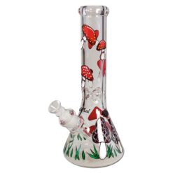 Black-Leaf-Hand-Painted-Flask-Ice-Glass-Bong-Mushroom-weed-dagga-cannabis-marijuana